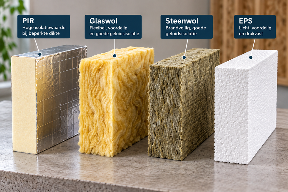 PIR vs. glaswol, steenwol &amp; EPS: welke isolatie kies je?