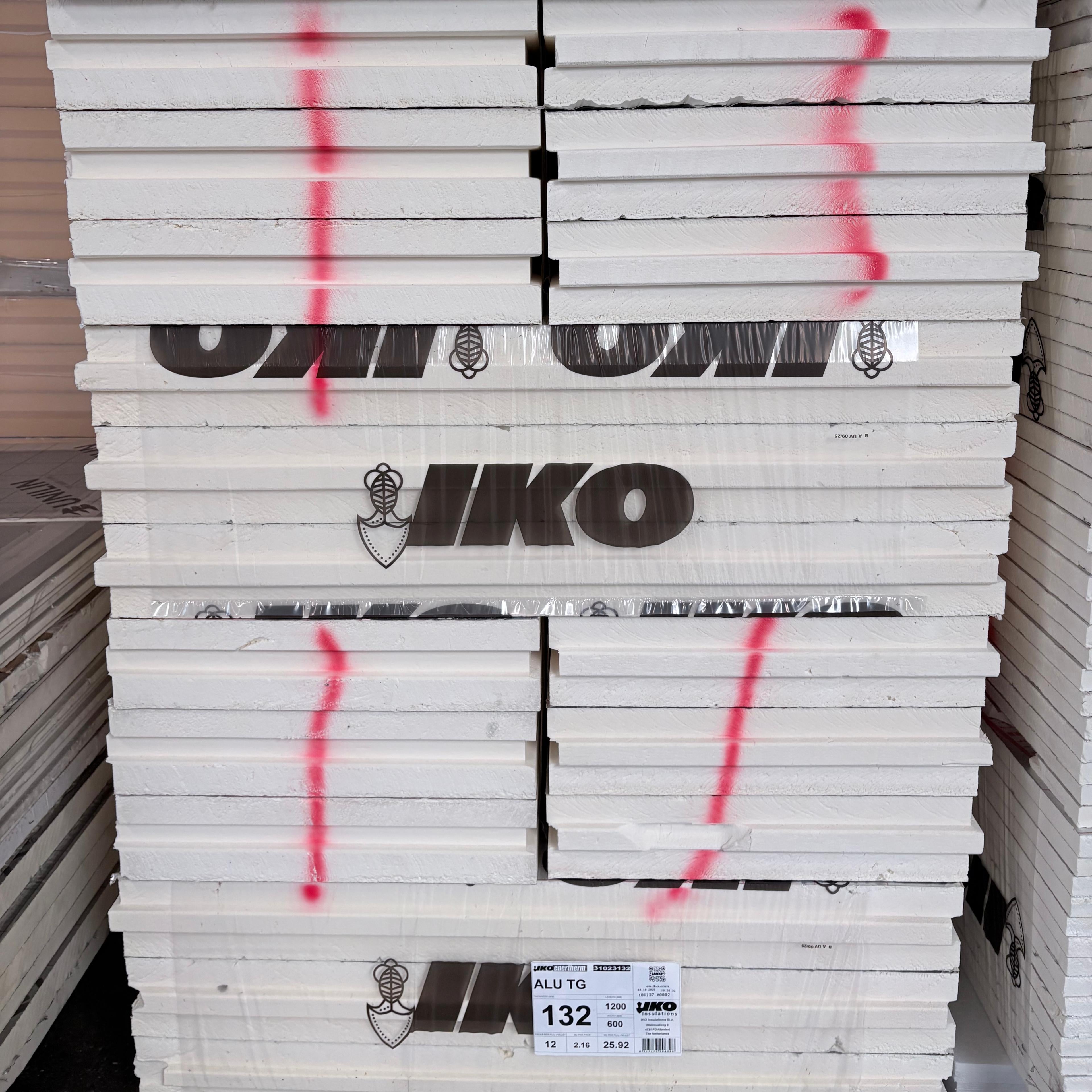 RESTPARTIJ: PIR ALU 132mm 1200x600mm TG