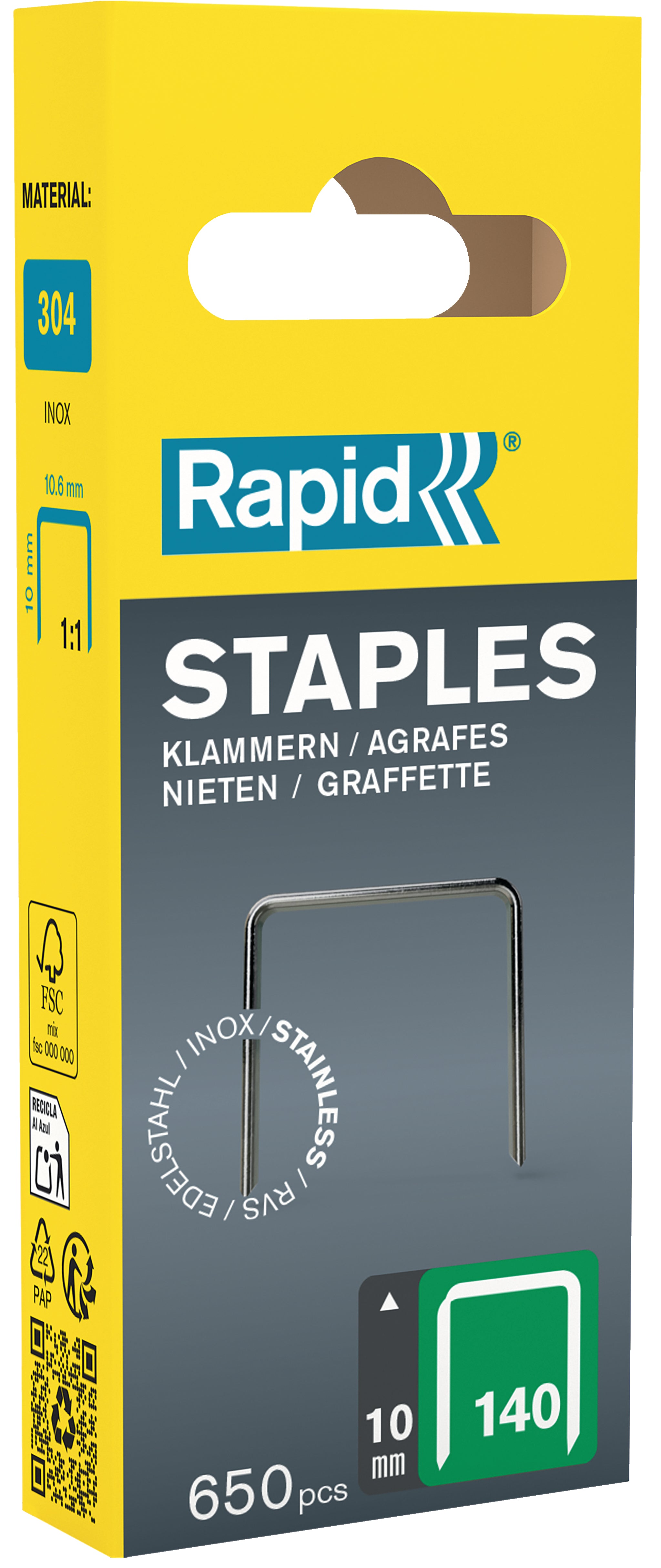 Rapid Nr. 140 vlakdraadnieten RVS 10 mm